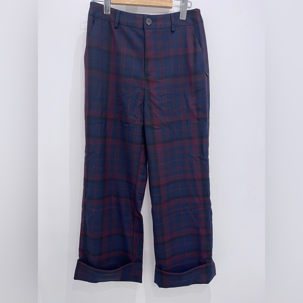 Scotch & Soda Check Wide Leg Ankle Pants